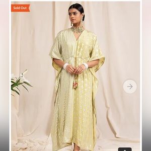 House of Masaba Olive Green Half and Half Kaftan - Size: Small